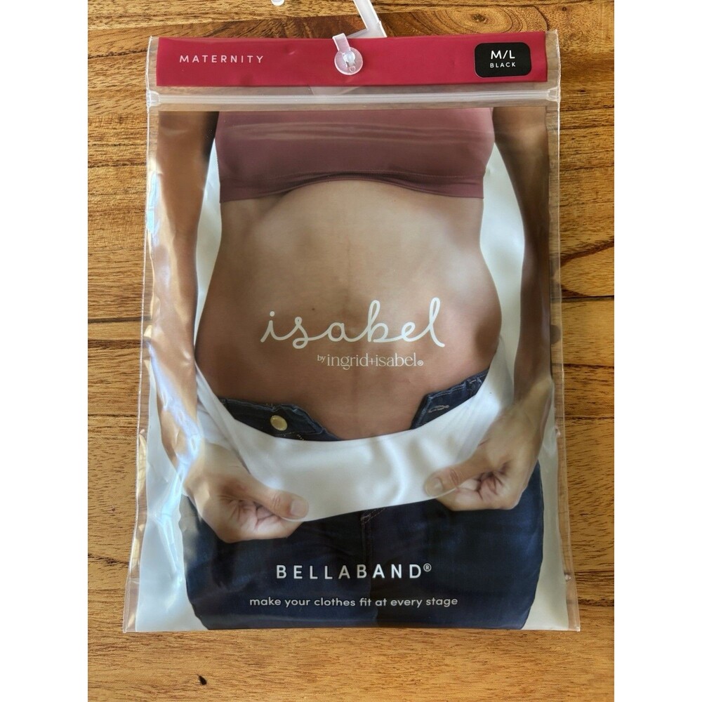NWT Isabel Ingrid sz M/L Black BellaBand Seamless 360 Belly Band Maternity